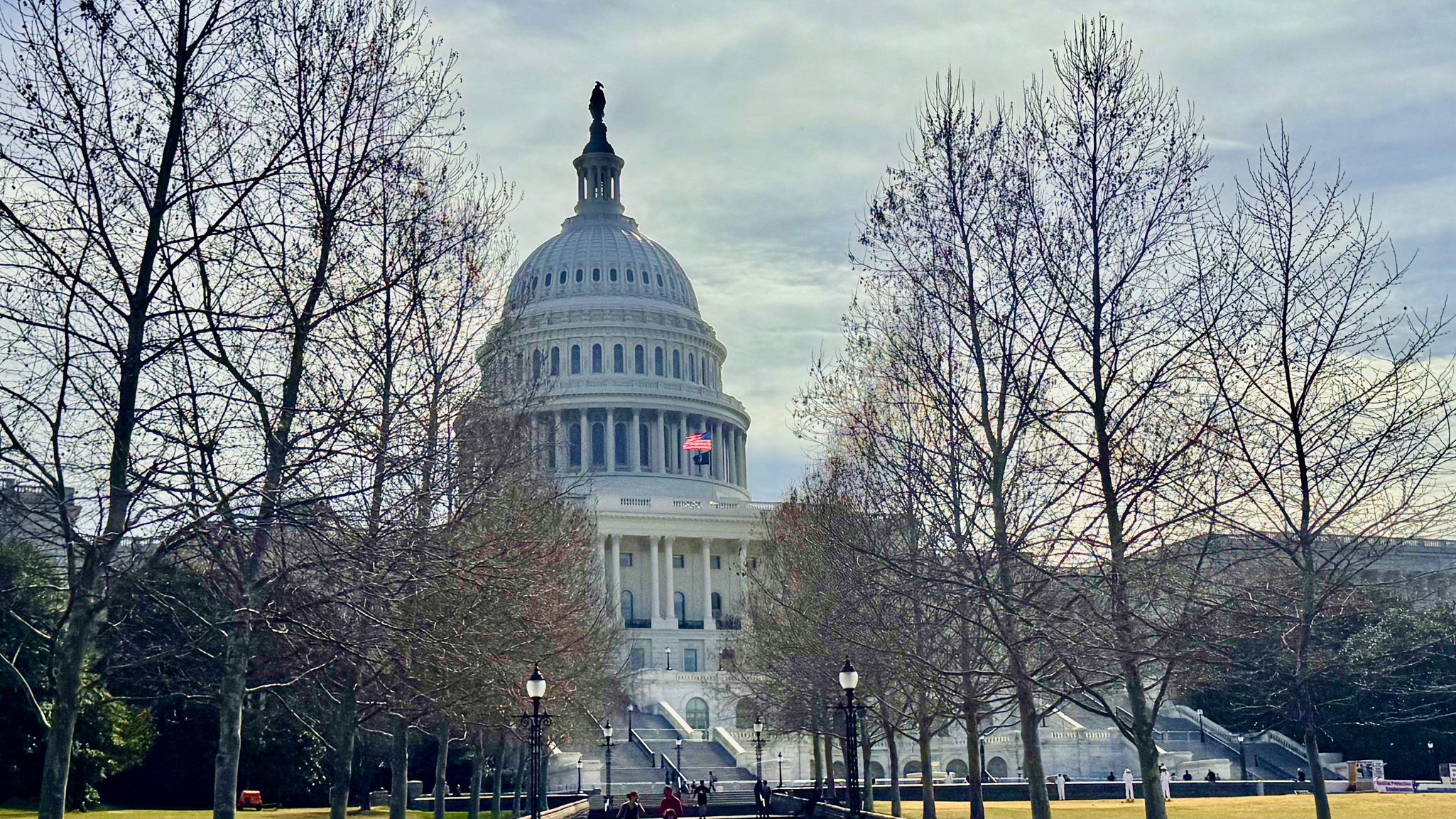 Natural light on the US Capitol on a clear, sunny day